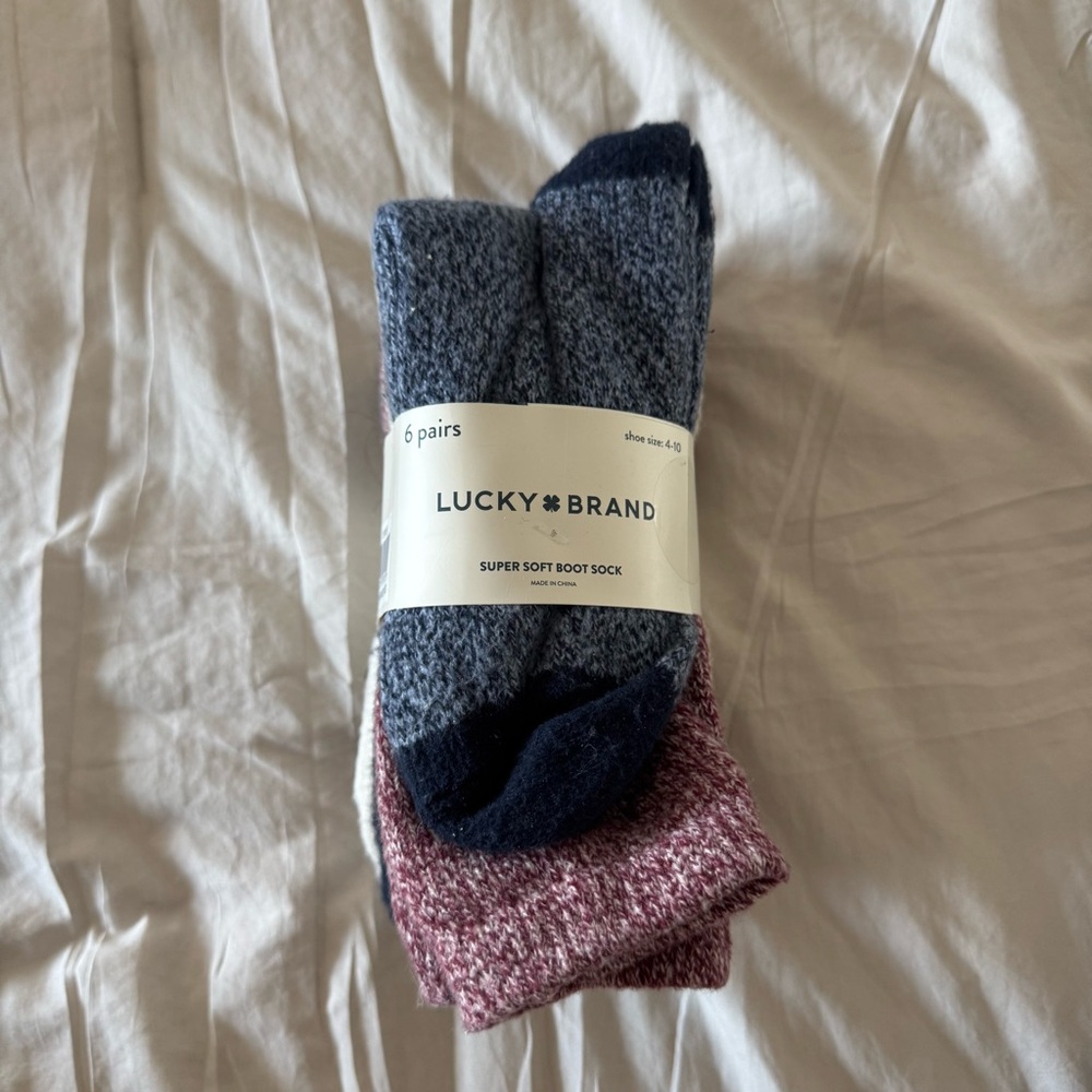 Lucky Brand 6 pairs Super Soft Boot Sock